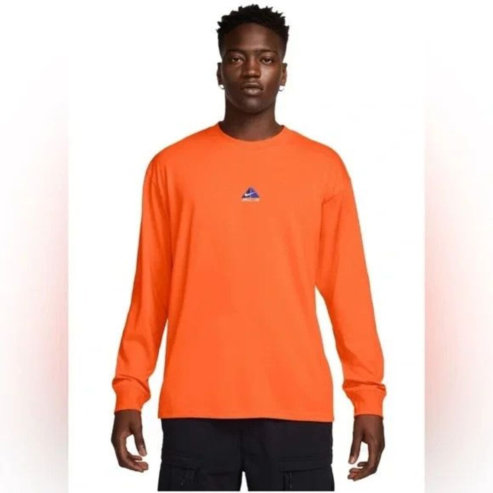 Nike ACG Lungs Logo Long Sleeve T-Shirt Campfire Safety Orange DR7753-819 Size L